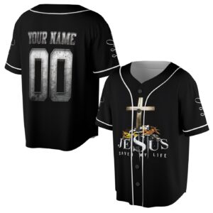 Persionalized Jesus Christ Jesus Save My Life Cross Symbol Baseball Jersey - Gift Men Women