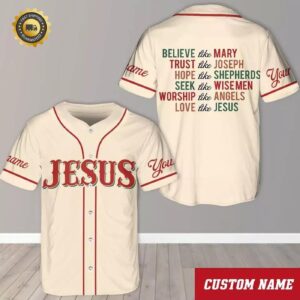 Personalized Christian Believe Like Marry Love Like Jesus Baseball Jersey Shirt - Gift Men Women