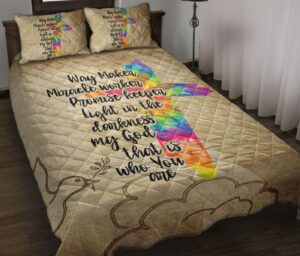 Personalized Christian Quilt Set with Jesus God Bible Design - Dreamcatcher Feather Butterfly Kids Bedding