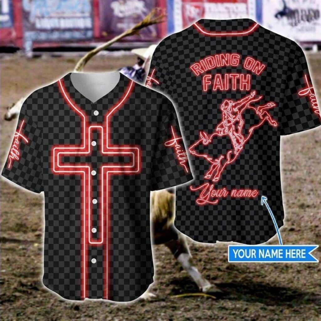 Personalized Custom Name Bull Riding On Faith Jesus Baseball Tee Jersey Shirt Printed 3D – Gift Men Women Personalized Custom Name Bull Riding On Faith Jesus Baseball Tee Jersey Shirt Printed 3D – Gift Men Women