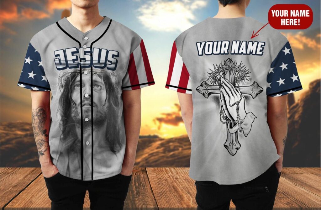 Personalized Custom Name Independence Day Jesus bless Baseball Tee Jersey Shirt Printed 3D – Gift Men Women Personalized Custom Name Independence Day Jesus bless Baseball Tee Jersey Shirt Printed 3D – Gift Men Women
