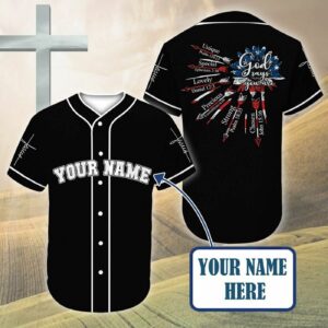 Custom Jesus Baseball Jersey American Flag Gift for Christians