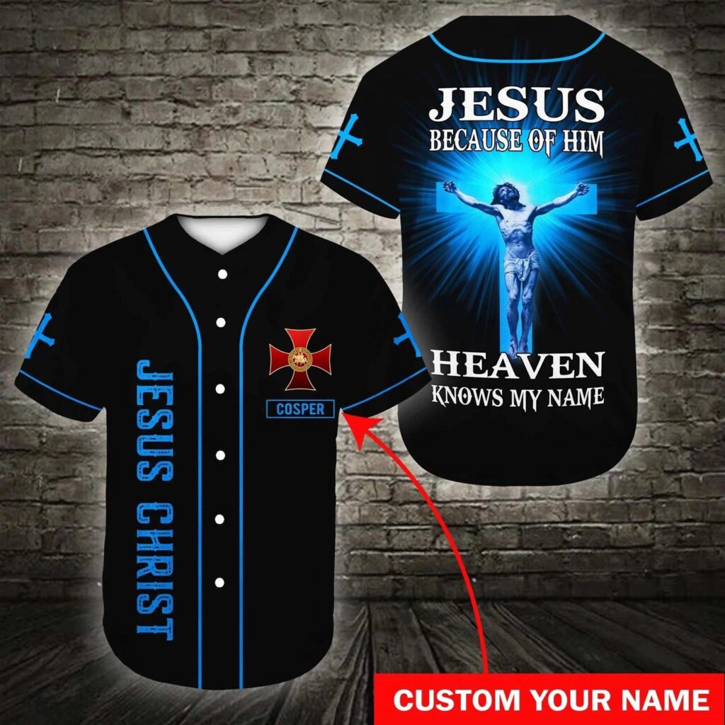 Customized Jesus Baseball Jersey – Cross Design – Perfect Christian Gift – Personalized Heaven Knows My Name – Men Women Customized Jesus Baseball Jersey – Cross Design – Perfect Christian Gift – Personalized Heaven Knows My Name – Men Women