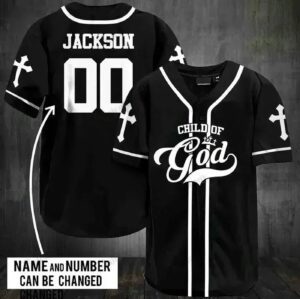 Personalized Jesus Baseball Jersey - Cross Gift for Christians - 3D Custom Printed Shirt for Men and Women