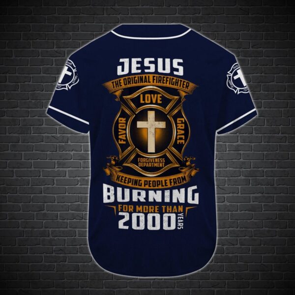 Custom Jesus Baseball Jersey – Cross Design Perfect Gift for Christians & Firefighters