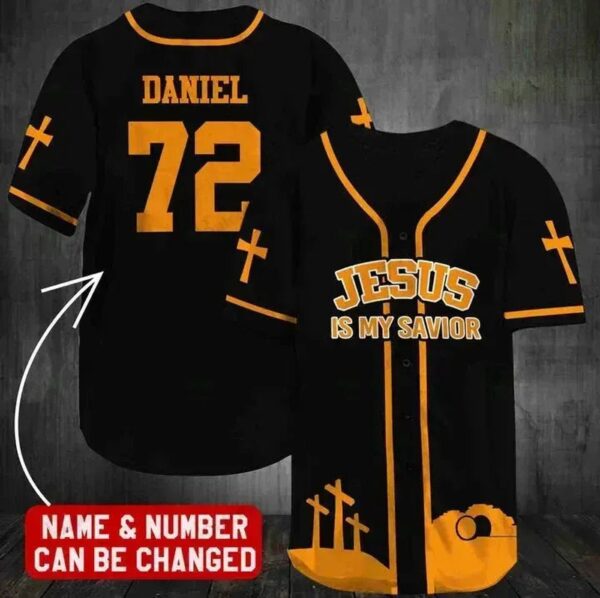 Customized Jesus Baseball Jersey – Cross Gift for Christians – Savior Shirt for Men and Women