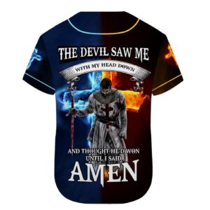 Custom Printed Jesus Baseball Jersey - Cross Flame Design - Perfect Gift for Christians - Amen 3D Baseball Shirt 1