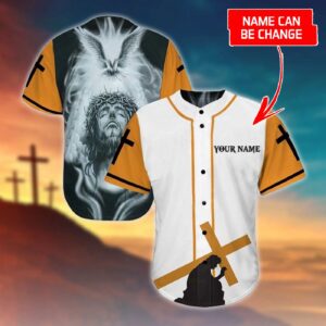 Custom Printed Jesus Baseball Jersey - Perfect Gift for Christians - Cross & God Design - 3D Shirt for Men Women