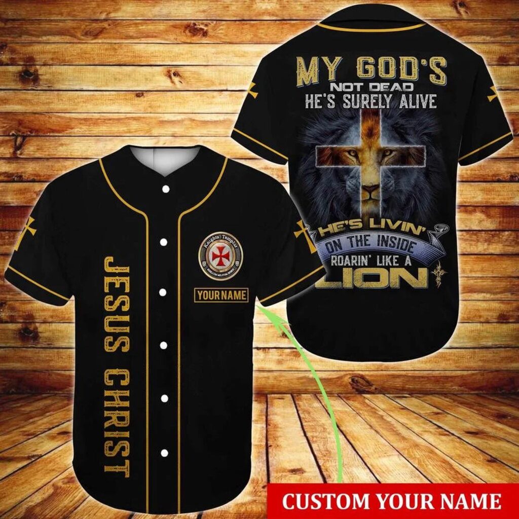 Custom Jesus Baseball Jersey – Cross & Lion Design – Perfect Gift for Christians Custom Jesus Baseball Jersey – Cross & Lion Design – Perfect Gift for Christians