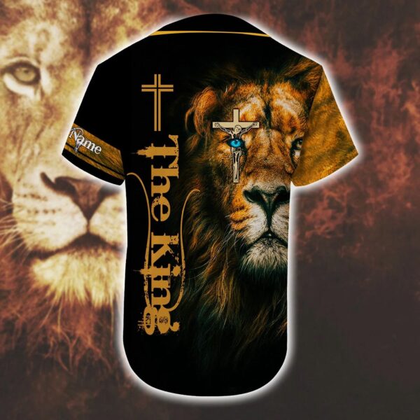 Personalized Jesus Baseball Jersey – Cross & Lion – Christian Gift – Custom Printed Shirt for Men & Women