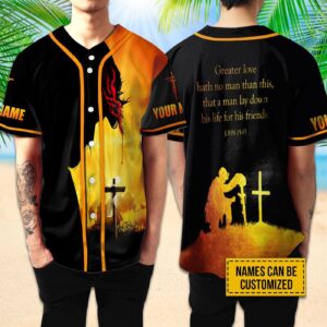 Personalized Jesus Baseball Jersey - Cross Veteran Gift for Christians - Custom Men & Women