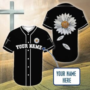 Custom Printed Personalized Jesus Baseball Jersey - Gift for Christians - Daisy Baseball Jersey for Men & Women