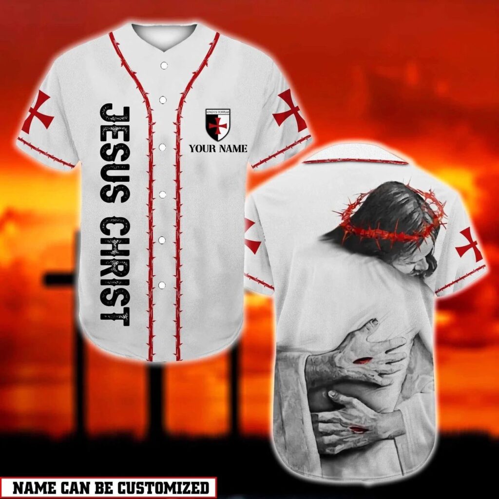 Custom Printed Jesus Baseball Jersey – God Hug – Gift for Christians Custom Printed Jesus Baseball Jersey – God Hug – Gift for Christians