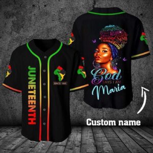 Custom Juneteenth Jesus Baseball Jersey - Empowering Gift for Christians - Since 1865 Black Girl God
