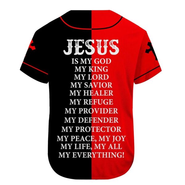 Custom Jesus Lion Baseball Jersey – Gift for Christians – Child of God Men Women s Red Black Jersey