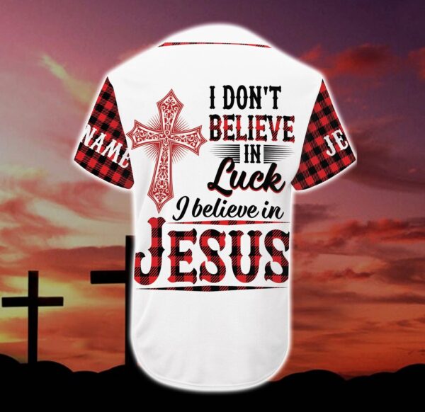 Custom Jesus Baseball Jersey Red Cross Gift for Christians – I Believe in Jesus Perfect for Men & Women