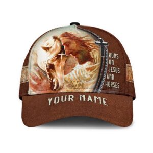 Personalized Name Rodeo Classic Cap Runs On Jesus And Horses Ver 2