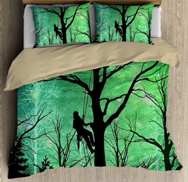 Premium All Over Printed Arborist Logger Lumberjack In Jesus Name I Work Bedding Set Gift