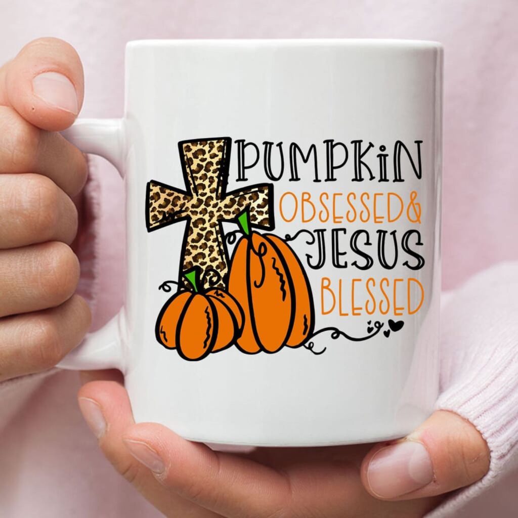 Pumpkin Obsessed Jesus Blessed Coffee Mug Pumpkin Obsessed Jesus Blessed Coffee Mug