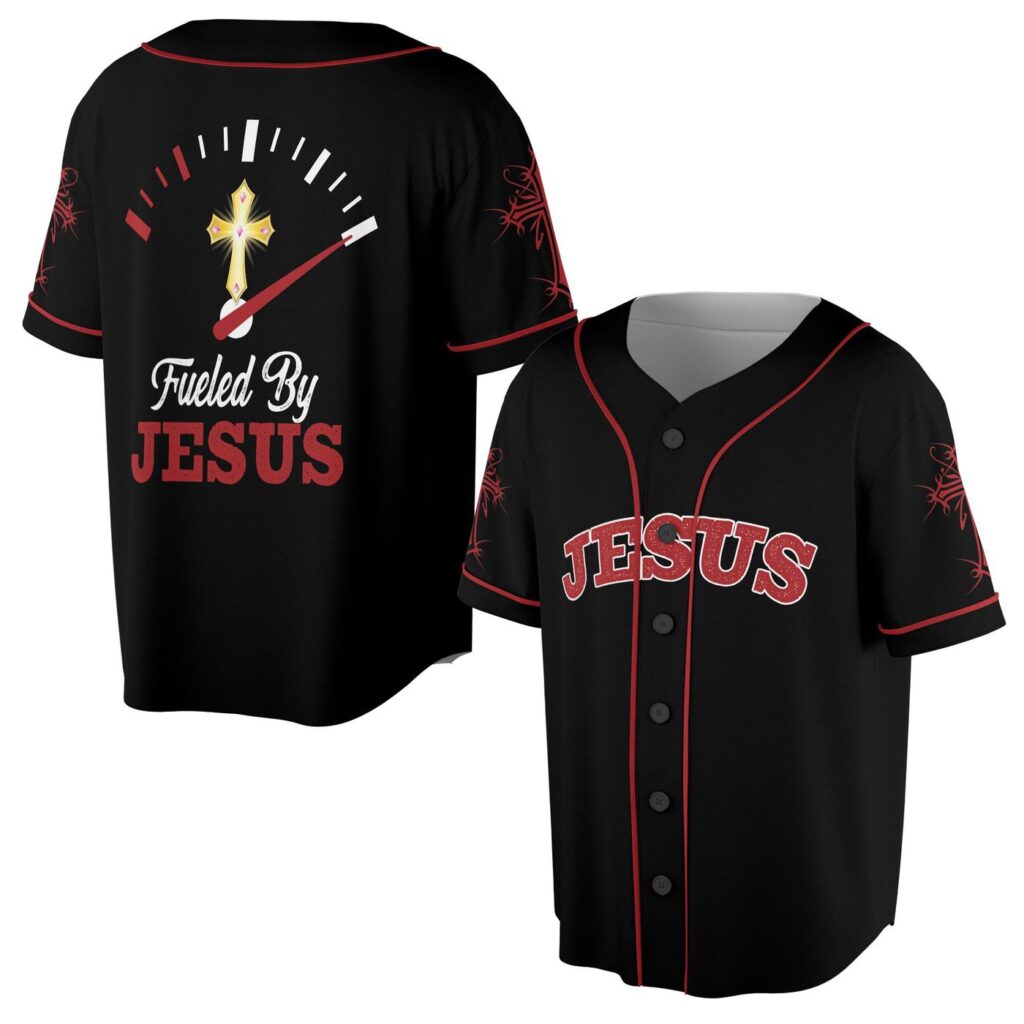 Red Cross Fueled By Jesus Baseball Jersey – Gift Men Women Red Cross Fueled By Jesus Baseball Jersey – Gift Men Women