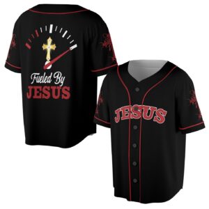 Red Cross Fueled By Jesus Baseball Jersey - Gift Men Women