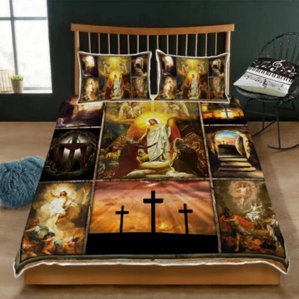 Resurrection of Jesus Easter Quilt Bedding Set