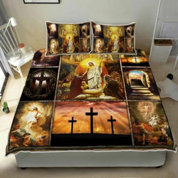 Resurrection of Jesus Easter Quilt Bedding Set