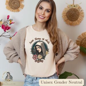 Retro Saint Teresa of Ávila T-Shirt: Holy Art Gift Church Clothing All Saints Apparel