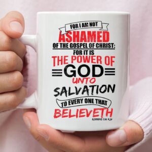 Romans 1:16 KJV, Bible Verse, Christian Coffee Mug