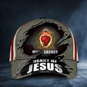 Sacred Heart Of Jesus Hat Christian Hat American Flag Cap Gifts For Dad