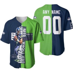 Seattle Seahawks All I Need Today Is Seahawks And Whole Jesus Designed Allover Gift With Custom Name Number For Seahawks Fans Baseball Jersey BJ1875 - Gift Men Women