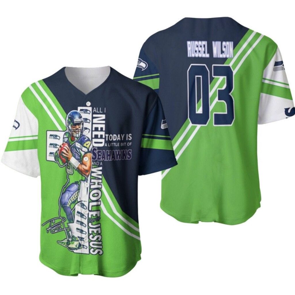 Seattle Seahawks Russel Wilson 03 All I Need Today Is Seahawks And Whole Jesus Designed Allover Gift Number For Seahawks Fans Baseball Jersey BJ1869 – Gift Men Women Seattle Seahawks Russel Wilson 03 All I Need Today Is Seahawks And Whole Jesus Designed Allover Gift Number For Seahawks Fans Baseball Jersey BJ1869 – Gift Men Women