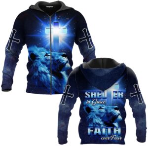 Shelter In Grace Faith Over Fear God Jesus Hawaiian Shirt - Gift Men Women Days 1
