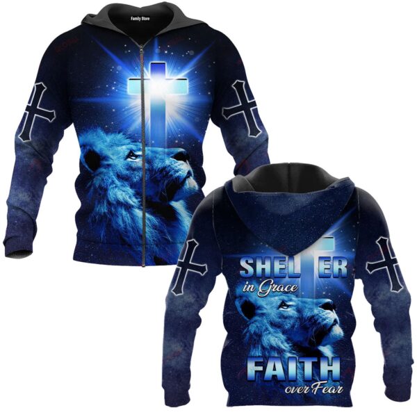 Shelter In Grace Faith Over Fear God Jesus Hawaiian Shirt  – Gift Men Women Days