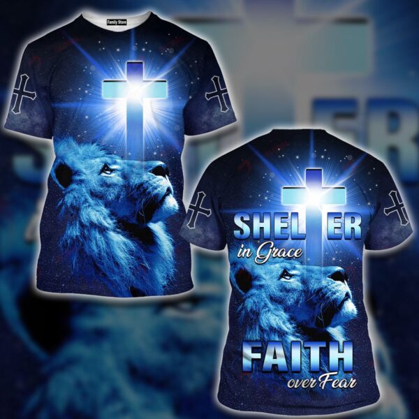 Shelter In Grace Faith Over Fear God Jesus Hawaiian Shirt  – Gift Men Women Days