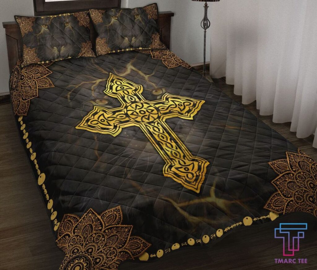 Tmarc Tee Jesus Cross Quilt Bedding Set TT JJ Tmarc Tee Jesus Cross Quilt Bedding Set TT JJ