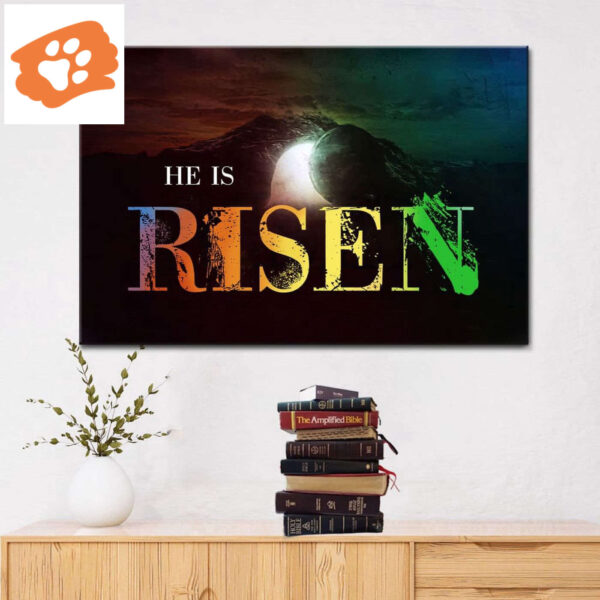 Tomb Of Jesus He Is Risen Wall Art Canvas – Christian Easter Gifts