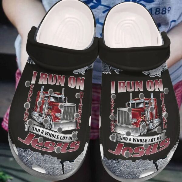 Trucker Clogs Shoes: Fueling with Caffeine Diesel & Faith in Jesus