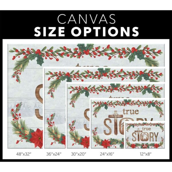 True Story Jesus Born In A Manger Christmas Wall Art Canvas
