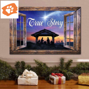 True Story Nativity of Jesus Christmas Wall Art Canvas - Christmas Gifts