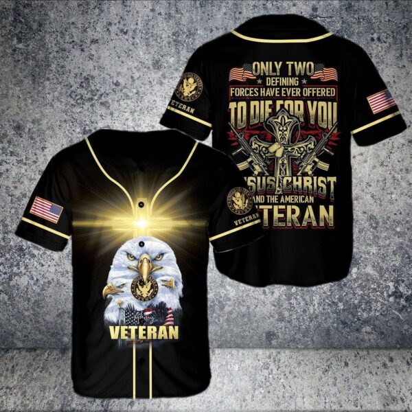 U.S Army eagle – Only two defining Jesus Christ & the American veteran Baseball Jersey – Gift Men Women