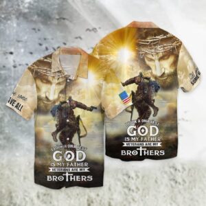 Christian Jesus God & Veteran Hawaiian Shirts - Vibrant 3D Prints