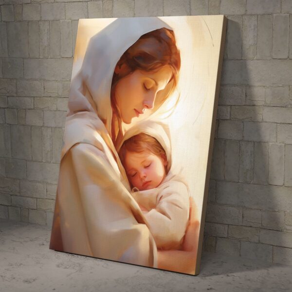 Virgin Mary and Nativity Jesus Wall Art, Catholic Poster and Canvas, Christian Wall Art, Bible Verse Wall Art