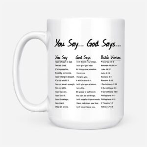 You Say God Says, Bible Verses, Christian Coffee Mug 3