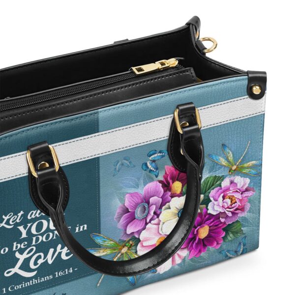 Personalized Leather Handbag: 1 Corinthians 16:14 Love Gift for Women