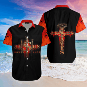 Jesus Save My Life Hawaiian Shirt - Tropical Christian Clothing for Men