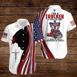 Joy Corners American Flag Jesus Hawaii Shirts for Truckers - Child of God Collection