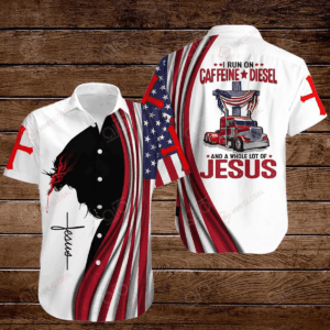 Joy Corners White Trucker Hawaii Shirt - Caffeine Diesel Jesus - Shop Now!