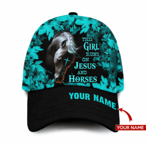 This Girl Runs On Jesus and Horses PERSONALIZED Hat Classic Cap MHCC21030103