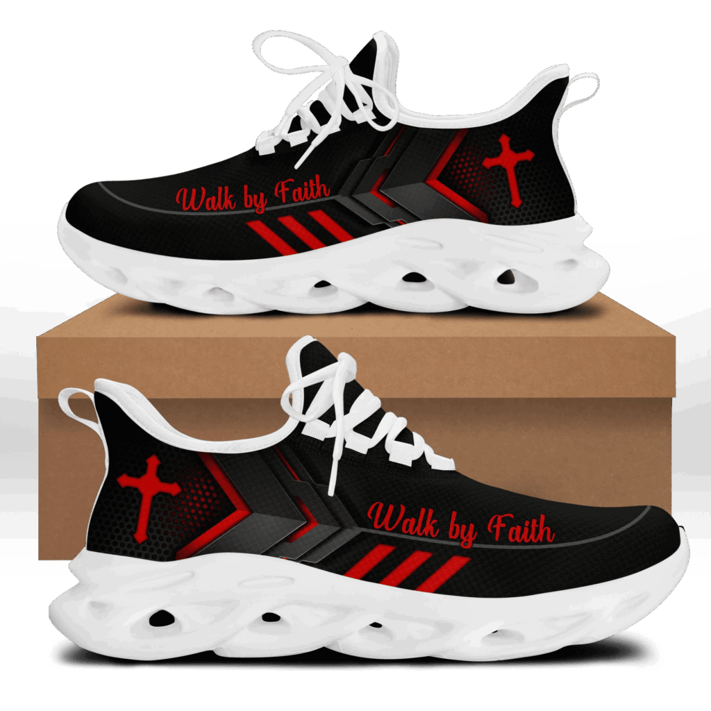 Jesus Walk By Faith Yezy Running Sneakers Gift for Men Women Jesus Walk By Faith Yezy Running Sneakers Gift for Men Women